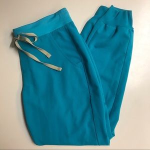 FIGS teal Zamora jogger scrub pants